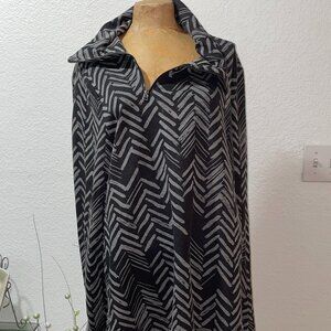 NWT $272 PORTO Black Gray Mendocino Canterbury Top sz 4 L  14  16 XL